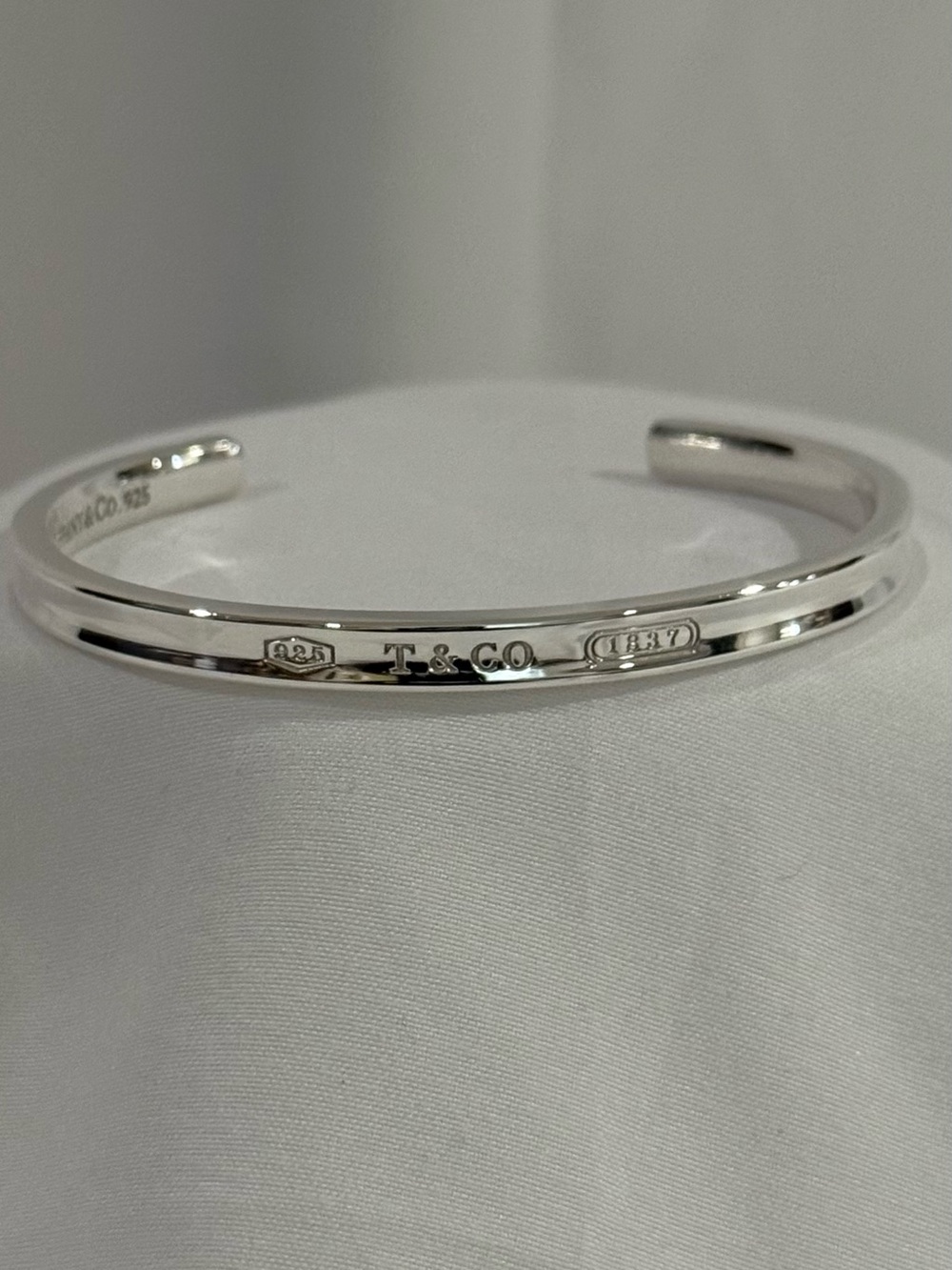 Authentic Tiffany & Co. 1837 Sterling Silver Narrow Cuff Bracelet - Size Small